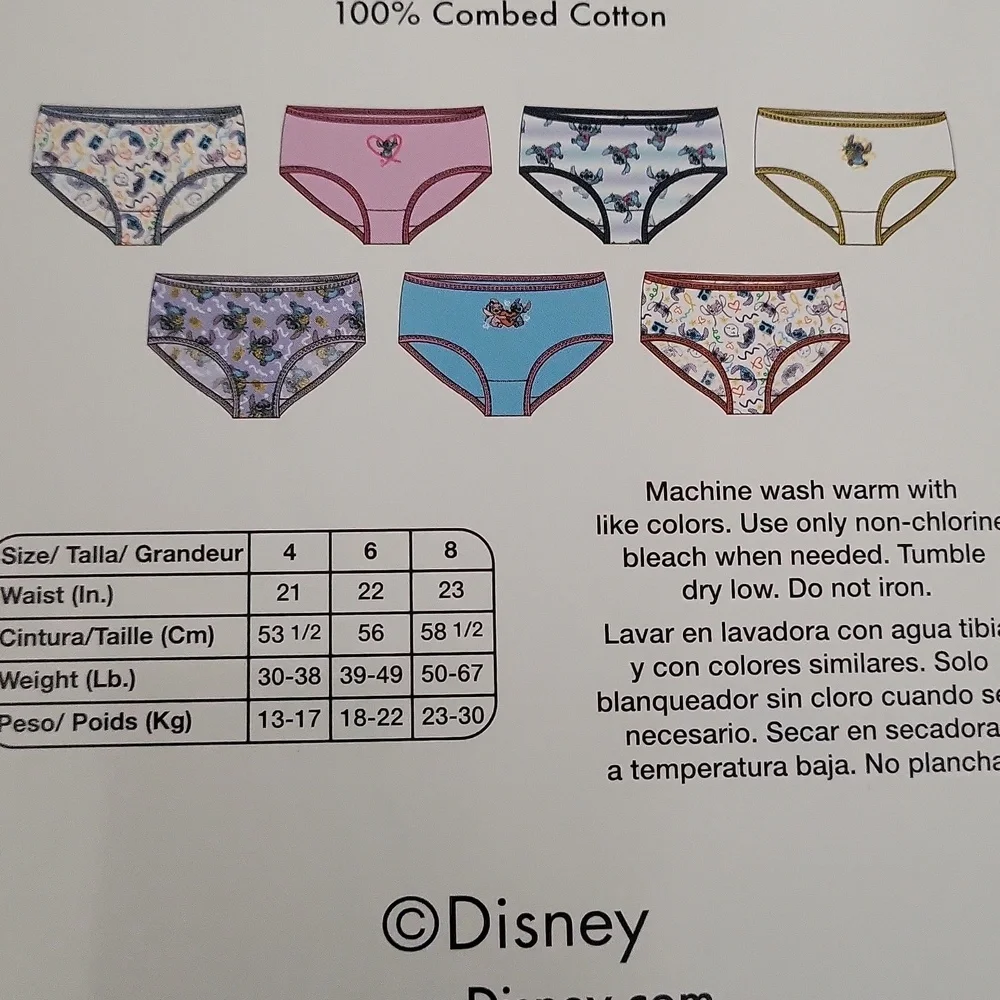 Stitch And Garfield Kids Briefs 7-Pack Each size 6